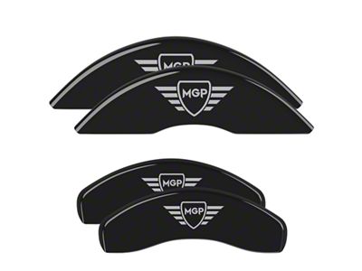 MGP Brake Caliper Covers; Black; Front and Rear (10-14 Mustang GT w/o Performance Pack, V6)