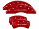 MGP Brake Caliper Covers with Saleen Logo; Red; Front and Rear (15-23 Mustang GT w/ Performance Pack)