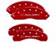 MGP Brake Caliper Covers with Saleen Logo; Red; Front and Rear (15-23 Mustang EcoBoost w/o Performance Pack, V6)