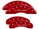 MGP Brake Caliper Covers with Saleen Logo; Red; Front and Rear (15-23 Mustang EcoBoost w/ Performance Pack)