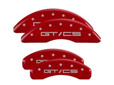 MGP Brake Caliper Covers with GT/CS Logo; Red; Front and Rear (15-23 Mustang GT w/o Performance Pack)