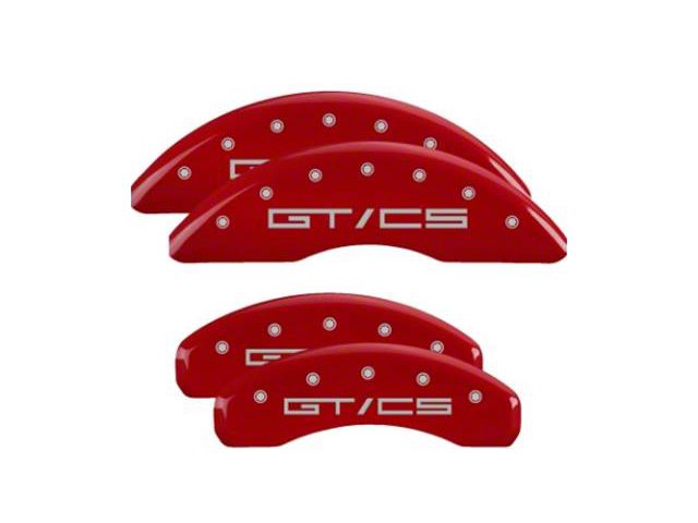 MGP Brake Caliper Covers with GT/CS Logo; Red; Front and Rear (15-23 Mustang GT w/o Performance Pack)