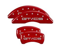 MGP Brake Caliper Covers with GT/CS Logo; Red; Front and Rear (15-23 Mustang GT w/ Performance Pack)