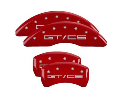 MGP Brake Caliper Covers with GT/CS Logo; Red; Front and Rear (15-23 Mustang GT w/ Performance Pack)