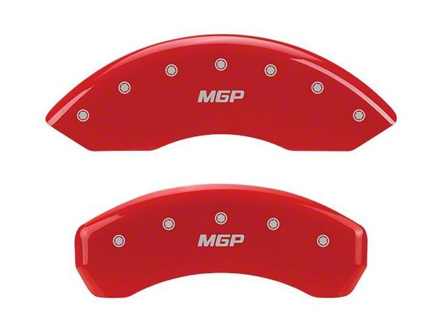 MGP Brake Caliper Covers with GT/CS Logo; Red; Front and Rear (15-23 Mustang EcoBoost w/o Performance Pack, V6)