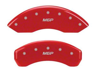 MGP Brake Caliper Covers with GT/CS Logo; Red; Front and Rear (15-23 Mustang EcoBoost w/o Performance Pack, V6)