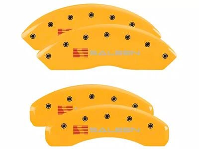 MGP Yellow Caliper Covers with Saleen Logo; Front and Rear (15-23 Mustang EcoBoost w/o Performance Pack, V6)