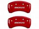 MGP Brake Caliper Covers with BOSS Logo; Red; Rear Only (12-13 Mustang BOSS 302)