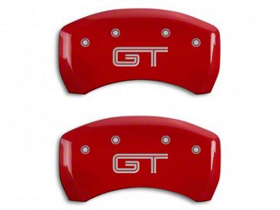 MGP Brake Caliper Covers with GT Logo; Red; Rear Only (05-14 Mustang GT)