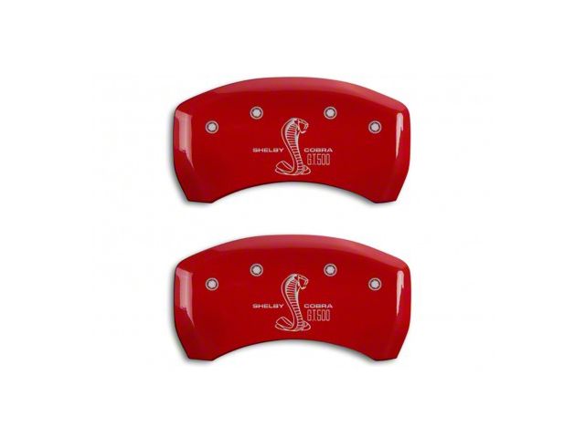 MGP Brake Caliper Covers with GT500 Logo; Red; Rear Only (07-14 Mustang GT500)