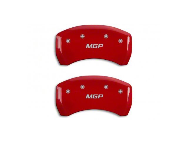 MGP Brake Caliper Covers with MGP Logo; Red; Rear Only (05-14 Mustang GT, BOSS 302, GT500)