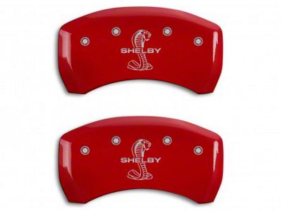 MGP Brake Caliper Covers with Shelby Snake Logo; Red; Rear Only (07-14 Mustang GT500)