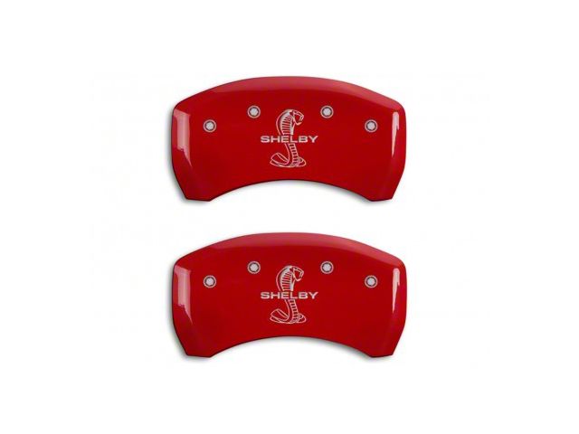 MGP Brake Caliper Covers with Shelby Snake Logo; Red; Rear Only (07-14 Mustang GT500)