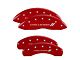 MGP Brake Caliper Covers with Challenger Stripes Logo; Red; Front and Rear (08-14 Challenger SRT8; 2015 Challenger SRT 392; 15-23 Challenger Scat Pack w/ 4-Piston Front Calipers)