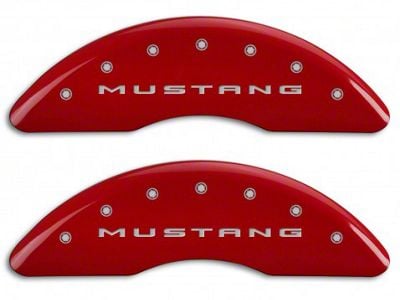 MGP Brake Caliper Covers with 5.0 Logo; Red; Front and Rear (15-23 Mustang GT w/ Performance Pack)