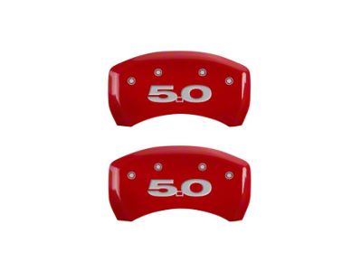 MGP Brake Caliper Covers with 5.0 Logo; Red; Rear Only (11-14 Mustang GT)