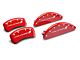 MGP Brake Caliper Covers with Challenger Stripes Logo; Red; Front and Rear (11-23 Challenger R/T; 2014 Challenger Rallye Redline; 17-23 Challenger GT, T/A; 12-23 Challenger SXT w/ Dual Piston Front Calipers)