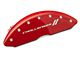 MGP Brake Caliper Covers with Challenger Stripes Logo; Red; Front and Rear (2011 SE; 11-14 Challenger R/T w/ Single Piston Front Calipers; 12-23 Challenger SXT w/ Single Piston Front Calipers)