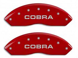 MGP Brake Caliper Covers with Cobra Logo; Red; Front and Rear (94-04 Mustang Cobra)
