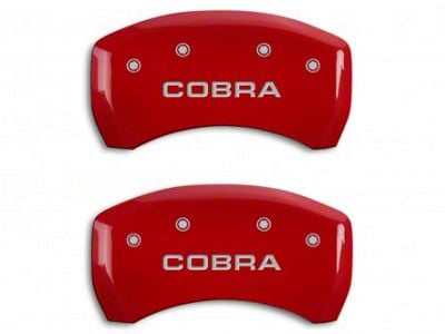 MGP Brake Caliper Covers with Cobra Logo; Red; Rear Only (07-14 Mustang GT500)