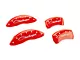 MGP Brake Caliper Covers with Cursive Challenger Logo; Red; Front and Rear (2011 SE; 11-14 Challenger R/T w/ Single Piston Front Calipers; 12-23 Challenger SXT w/ Single Piston Front Calipers)