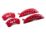 MGP Brake Caliper Covers with GT Logo; Red; Front and Rear (15-23 Mustang GT w/ Performance Pack)