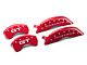 MGP Brake Caliper Covers with GT Logo; Red; Front and Rear (15-23 Mustang GT w/ Performance Pack)
