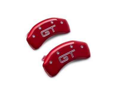MGP Brake Caliper Covers with GT Logo; Red; Rear Only (05-14 Mustang GT)