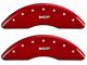 MGP Brake Caliper Covers with MGP Logo; Red; Front and Rear (15-23 Mustang EcoBoost w/ Performance Pack)