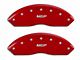 MGP Brake Caliper Covers with MGP Logo; Red; Front and Rear (15-23 Mustang EcoBoost w/o Performance Pack, V6)