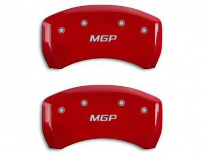 MGP Brake Caliper Covers with MGP Logo; Red; Rear Only (15-23 Mustang GT w/ Performance Pack)