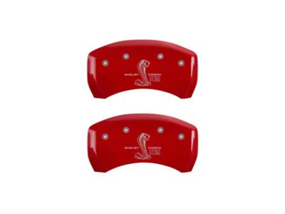 MGP Brake Caliper Covers with Shelby GT350 Logo; Red; Rear Only (05-14 Mustang)