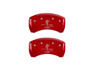 MGP Brake Caliper Covers with Shelby GT350 Logo; Red; Rear Only (05-14 Mustang)