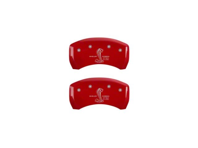 MGP Brake Caliper Covers with Shelby GT350 Logo; Red; Rear Only (05-14 Mustang)