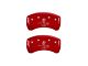MGP Brake Caliper Covers with Shelby GT350 Logo; Red; Rear Only (05-14 Mustang)