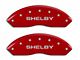 MGP Brake Caliper Covers with Shelby Snake Logo; Red; Front and Rear (94-04 Mustang Cobra)