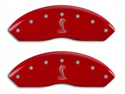 MGP Brake Caliper Covers with Tiffany Snake Logo; Red; Front and Rear (94-04 Mustang Cobra)