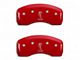 MGP Brake Caliper Covers with Tiffany Snake Logo; Red; Front and Rear (94-04 Mustang Cobra)