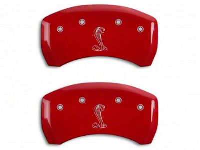 MGP Brake Caliper Covers with Tiffany Snake Logo; Red; Rear Only (07-14 Mustang GT500)