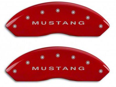 MGP Brake Caliper Covers with Tri-Bar Pony Logo; Red; Front and Rear (94-04 Mustang Cobra, Bullitt, Mach 1)