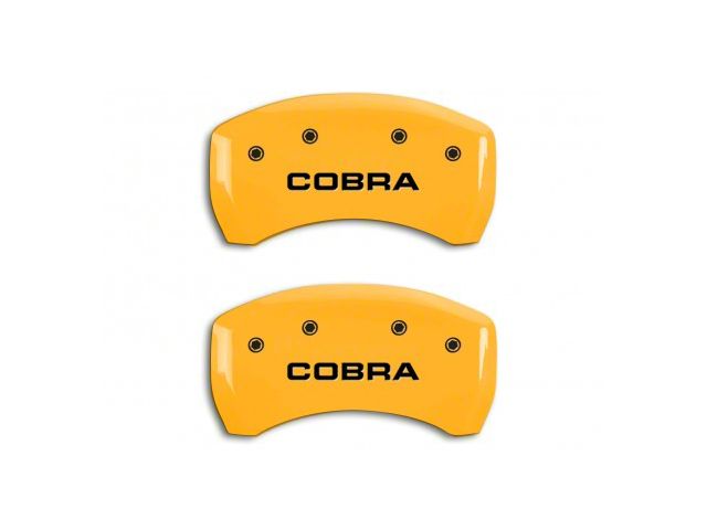 MGP Brake Caliper Covers with Cobra Logo; Yellow; Rear Only (07-14 Mustang GT500)