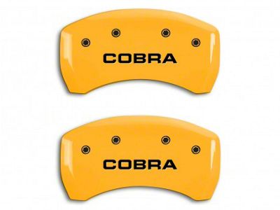 MGP Brake Caliper Covers with Cobra Logo; Yellow; Rear Only (07-14 Mustang GT500)