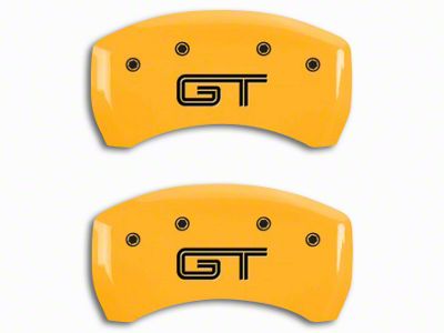 MGP Brake Caliper Covers with GT Logo; Yellow; Rear Only (05-14 Mustang GT)