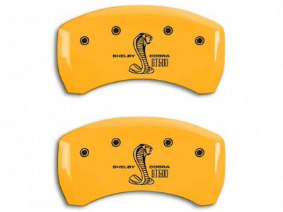 MGP Brake Caliper Covers with GT500 Logo; Yellow; Rear Only (07-14 Mustang GT500)