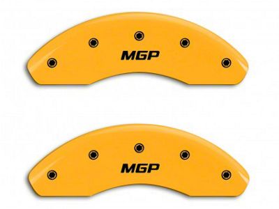 MGP Yellow Caliper Covers with MGP Logo; Front and Rear (94-98 Mustang GT, V6)