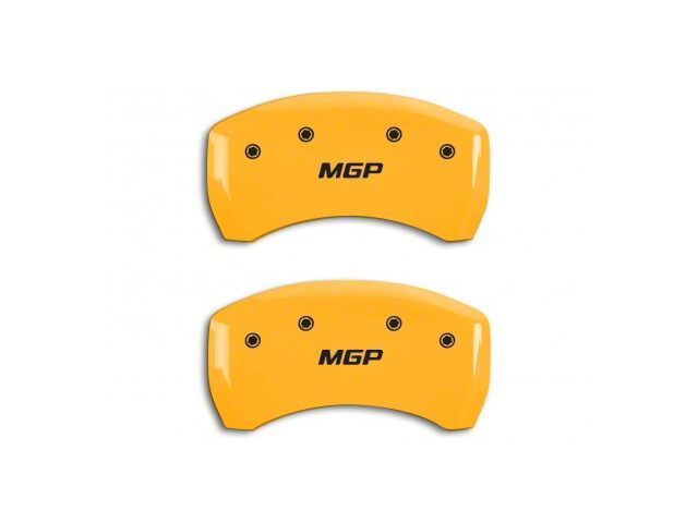 MGP Brake Caliper Covers with MGP Logo; Yellow; Rear Only (05-14 Mustang GT, BOSS 302, GT500)