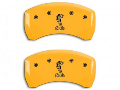 MGP Brake Caliper Covers with Tiffany Snake Logo; Yellow; Rear Only (07-14 Mustang GT500)