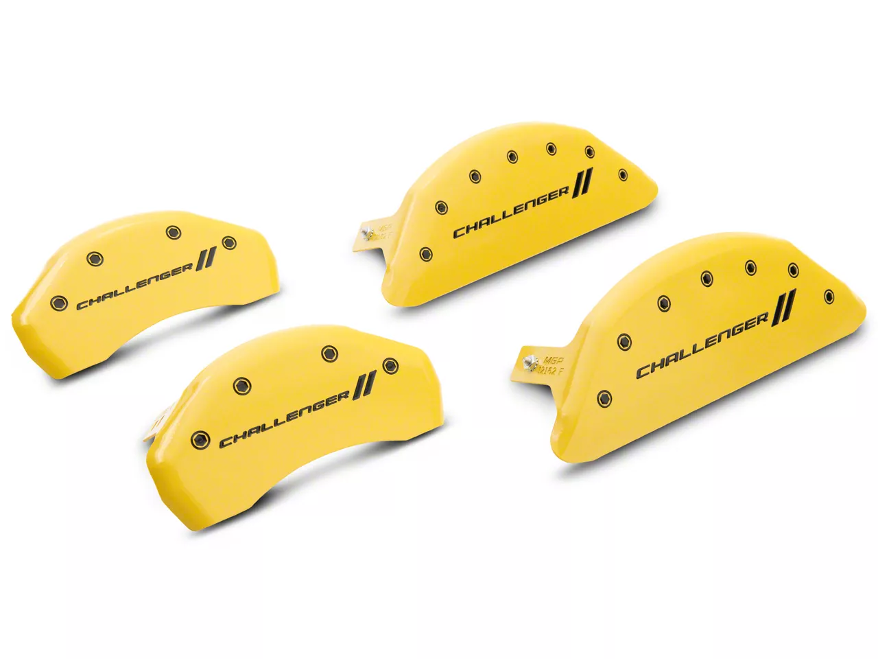 MGP Challenger Yellow Caliper Covers with Challenger Stripes Logo