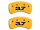 MGP Brake Caliper Covers with 3.7 Logo; Yellow; Front and Rear (11-14 Mustang V6)