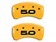 MGP Brake Caliper Covers with 5.0 Logo; Yellow; Front and Rear (15-23 Mustang GT w/o Performance Pack)